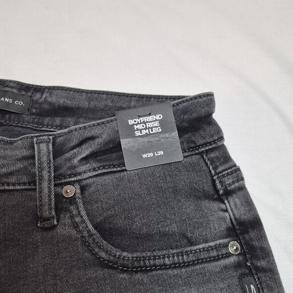 Silver Jeans Women's Size 29 Black Denim Boyfriend Comfort Distressed 29" (62) - Picture 5 of 12